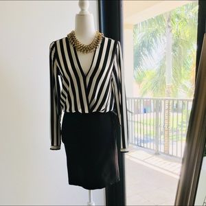 Black and a white Striped Dress